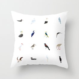 Cape Cod Birds: A Minimalist Field Guide Throw Pillow