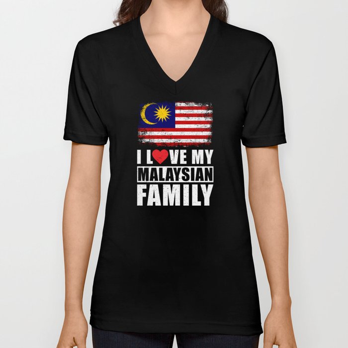 Malaysian Family V Neck T Shirt
