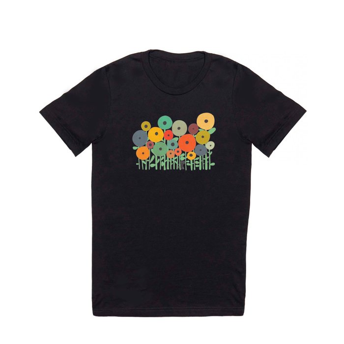 Cat in flower garden T Shirt