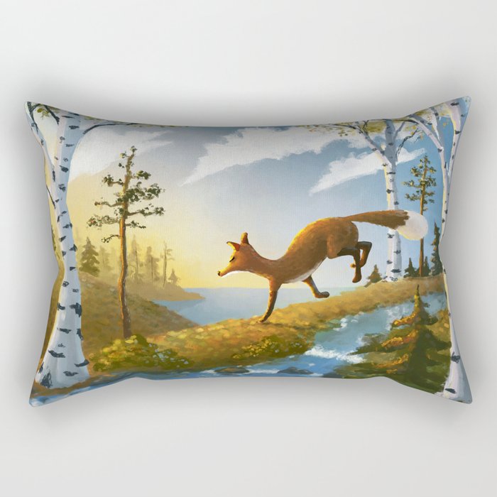 Happy Fox Rectangular Pillow