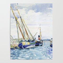 Marine Scene (Boats near Venice) by Henri-Edmond Cross Poster