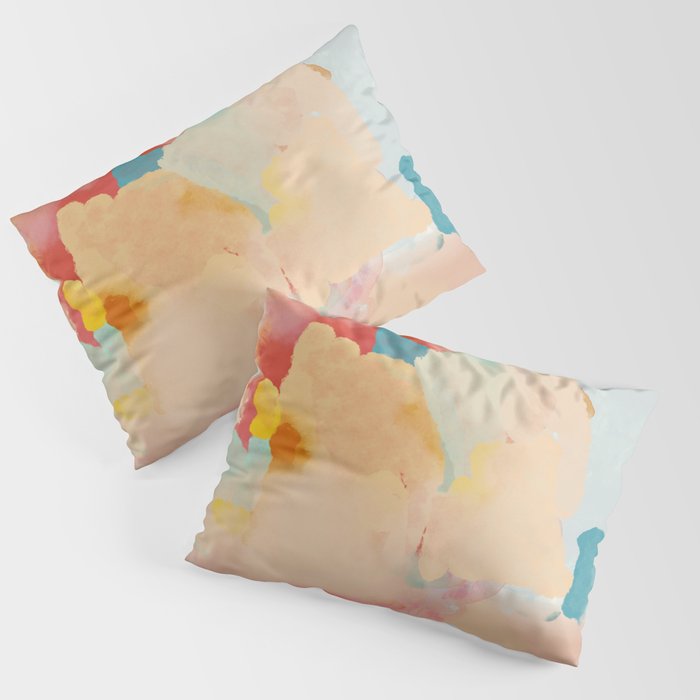 peachy landscape abstract Pillow Sham