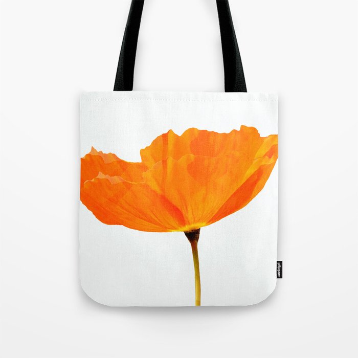One And Only - Orange Poppy White Background #decor #society6 #buyart Tote Bag