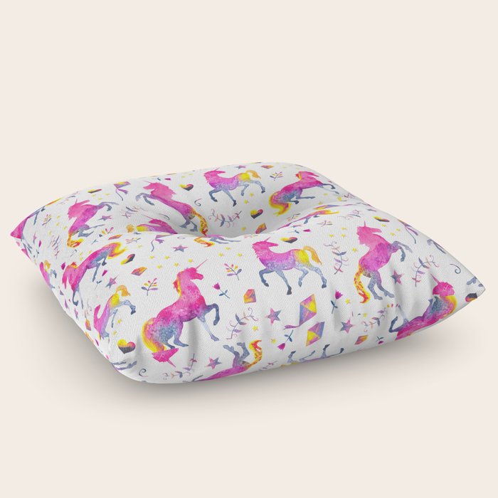 Unicorn Jubilee Floor Pillow by gingerlique Society6
