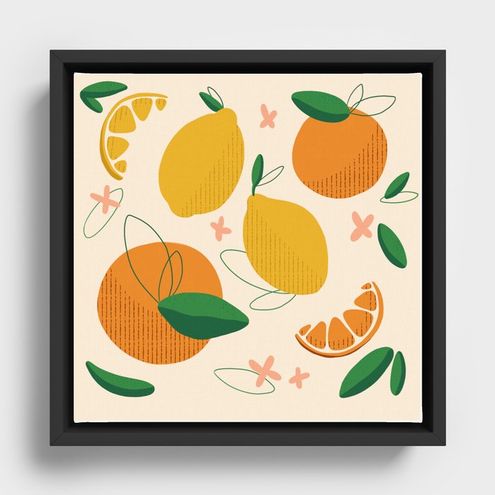 Lemons & Oranges Framed Canvas