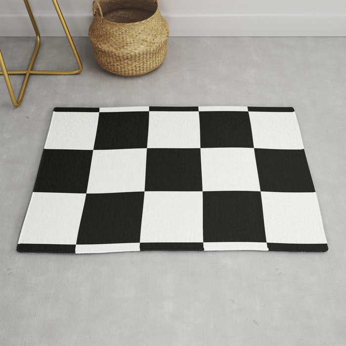 Black and White Checker Rug