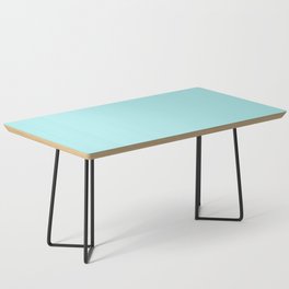 Pale Turquoise Solid Color Popular Hues Patternless Shades of Cyan Collection Hex #afeeee Coffee Table