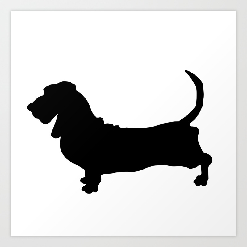 Basset Hound Silhouette Art Print By Valletadesigns Society6