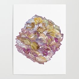 Abstract rose petals burgundy Poster