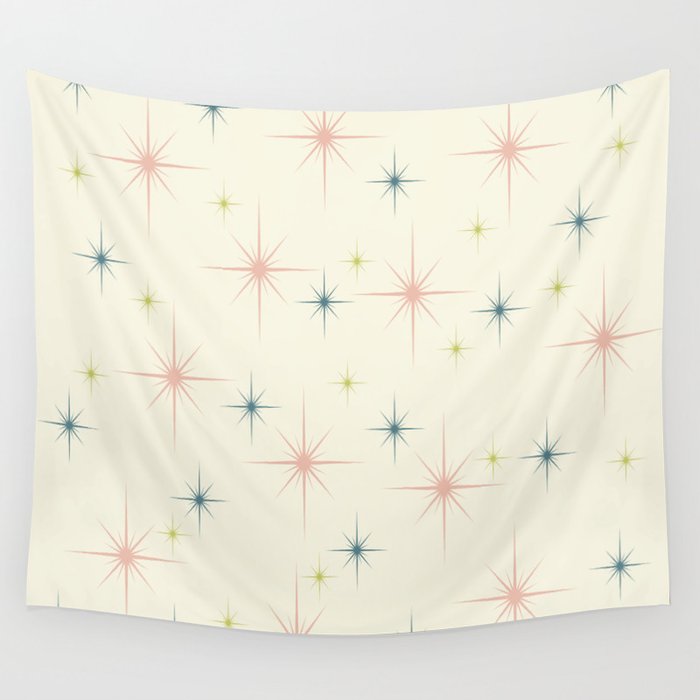 Mid Century Modern Stars Wall Tapestry