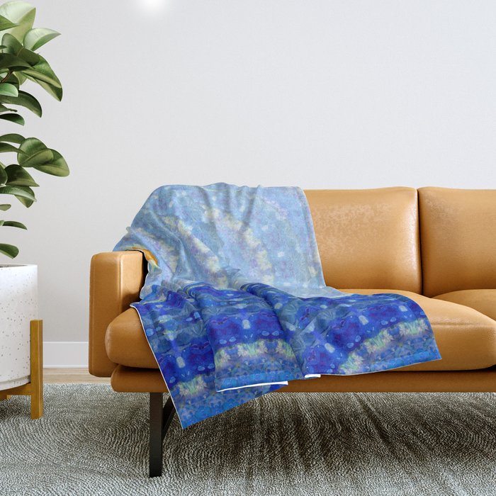 Blue Sailboat Art Trade Winds Throw Blanket