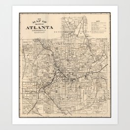1906 Map of Atlanta, GA Art Print