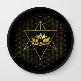 Merkaba Star Lotus in Flower of Life Sacred Geometry Wall Clock