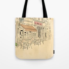 street cafe sketch Tote Bag