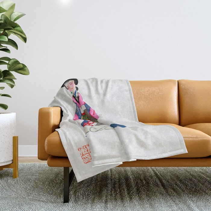 Ancient Lady Costume Throw Blanket