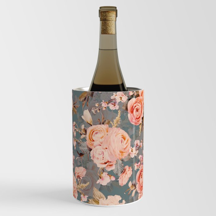 Peach Roses Bouquets Pattern Wine Chiller