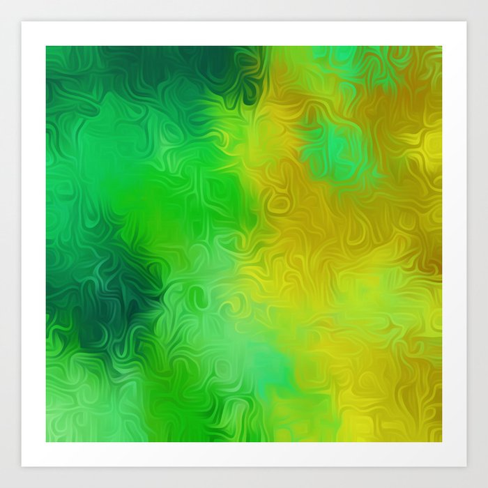 Green And Yellow Painting Texture Abstract Background Art Print By