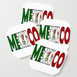 Mexico Font with Mexican Flag Coaster