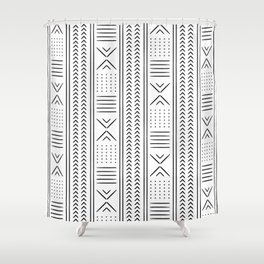 mud cloth in black and white Shower Curtain