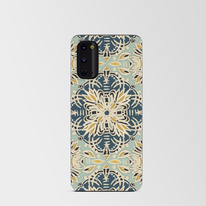 Protea Pattern in Deep Teal, Cream, Sage Green & Yellow Ochre  Android Card Case
