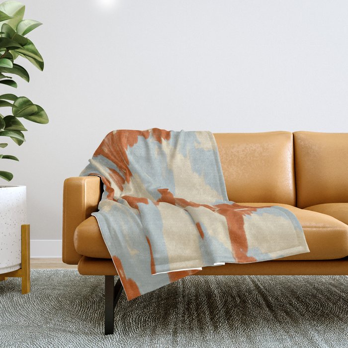 FREEDOM BLUE AND TERRACOTTA Throw Blanket