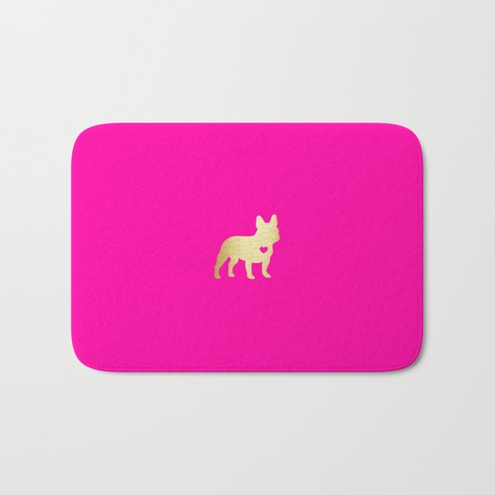 French Bulldog Gold Bath Mat