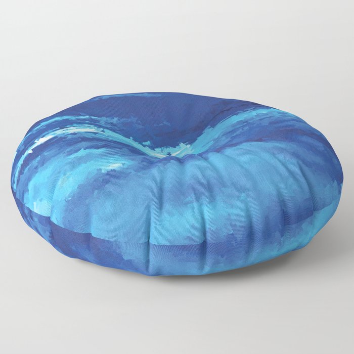 Blue Water Ripples Floor Pillow