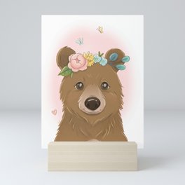 Floral Bear Mini Art Print