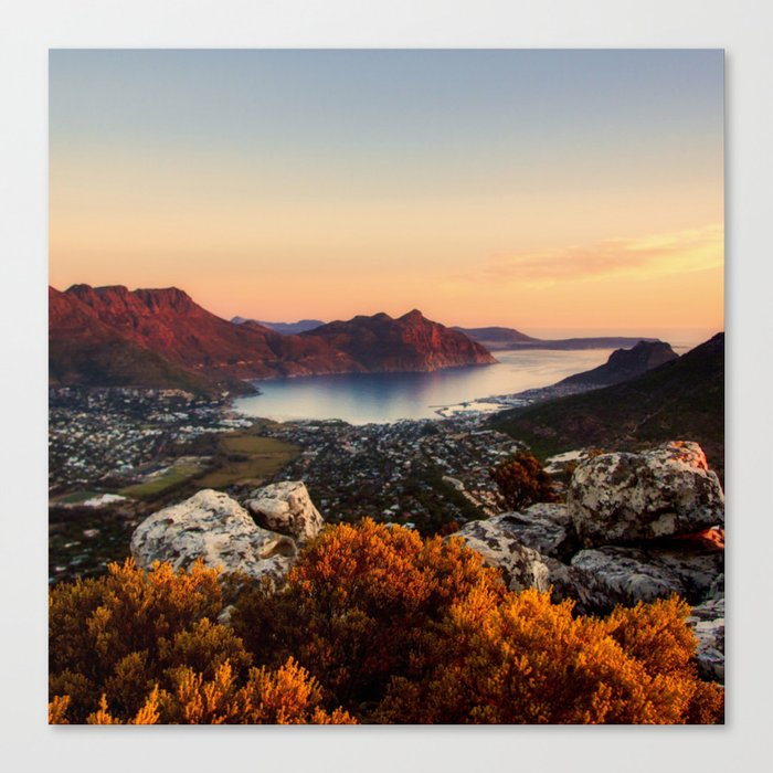 South Africa Photography - Beautiful Sunset Over Cape Town Canvas Print