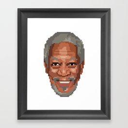 Morgan Freeman Pixel Portrait Framed Art Print