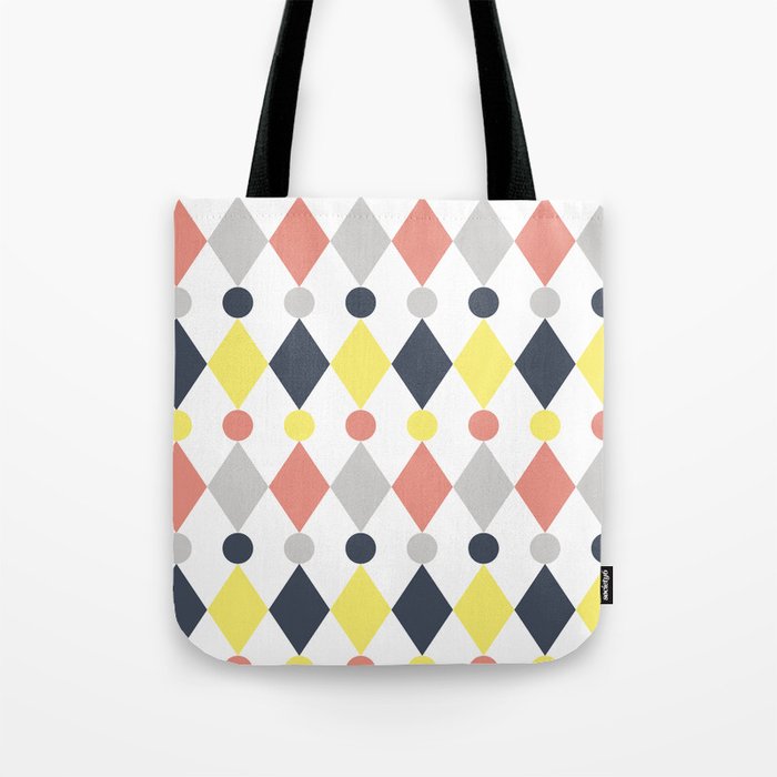 Rhombus and circle pattern Tote Bag