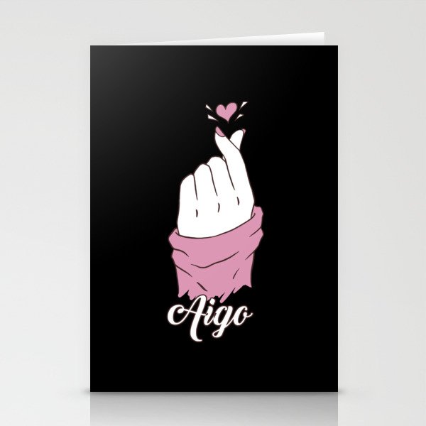 Aigo Korean Heart Love K Pop Heart Finger Stationery Cards