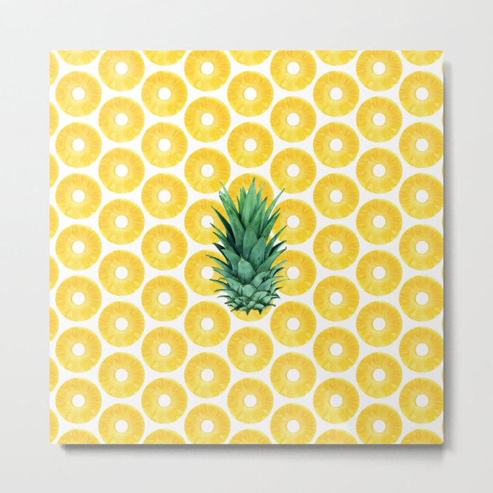 Pineapple Pattern Metal Print