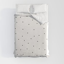 The Scandi Collection - black dots on white background Duvet Cover