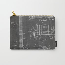 Gibson Guitar Patent - Les Paul Guitar Art - Black Chalkboard Carry-All Pouch