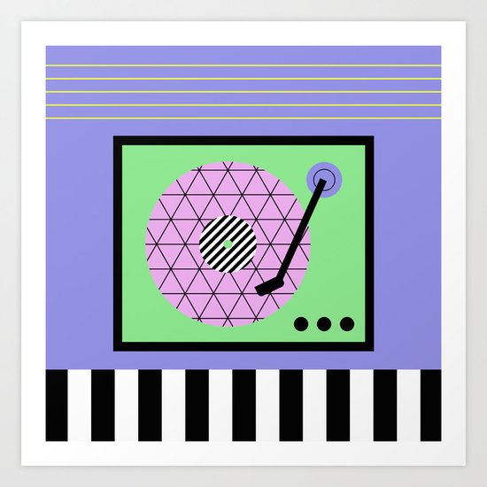 Play That Retro Geometric Vinyl Art Print