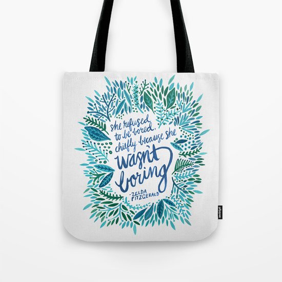 Zelda Fitzgerald – Blue on White Tote Bag