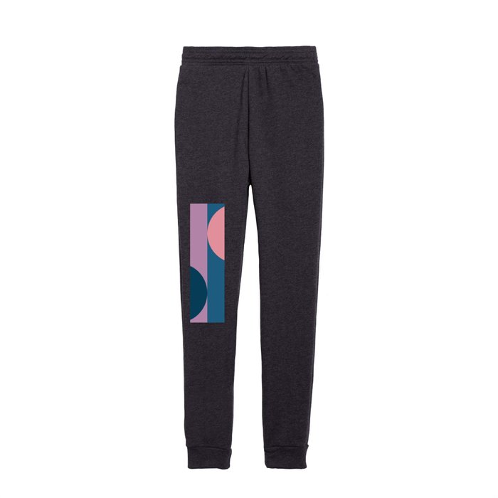 Abstraction_GEOMETRIC_SHAPE_WAVE_PURPLE_PATTERN_POP_ART_0302P Kids Joggers