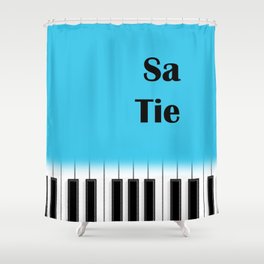 Satie and piano - interesting design for music lover Shower Curtain