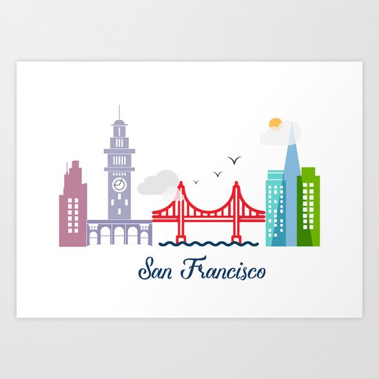 what a colorful city San Francisco, CA. v2. Art Print