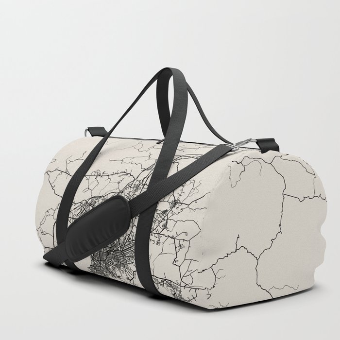 Santiago de Cuba - Black and White City Map Duffle Bag