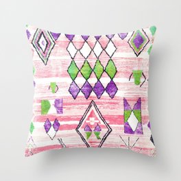 Traditional Vintage Moroccan Carpet Throw Pillow