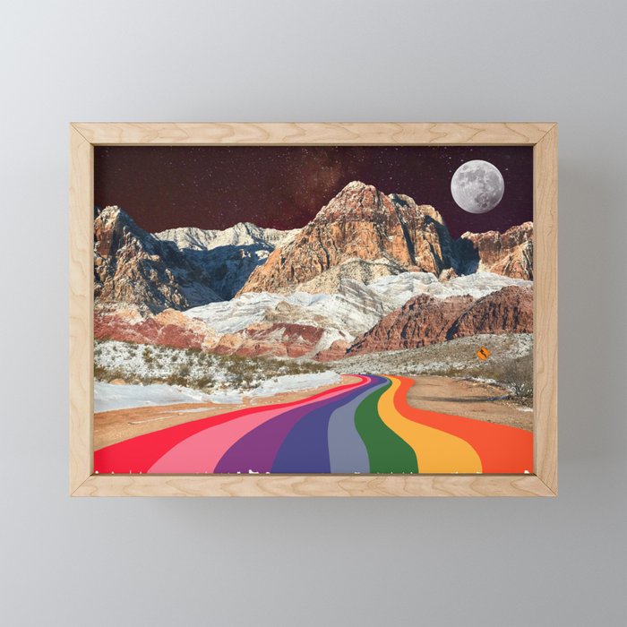 Trippy 1960s Stars And Moon Retro Red Rock Canyon Collage Milky