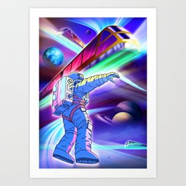 Space Train Traveler Art Print