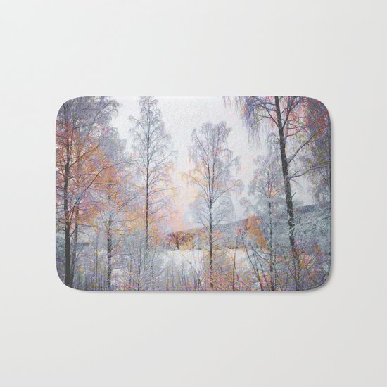 Winter in Norwegian Woods Bath Mat