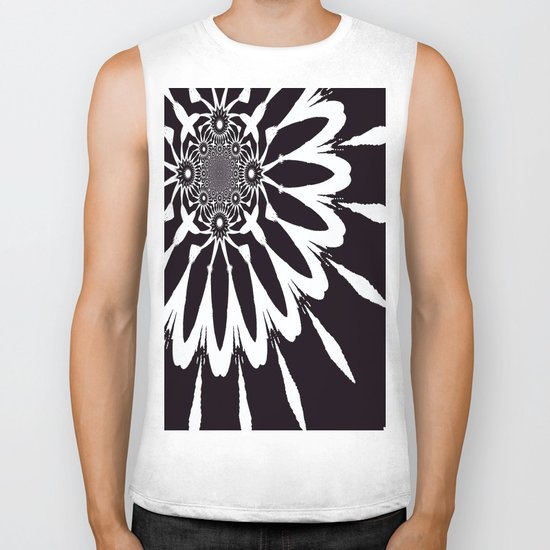 The Modern Flower Black & White Biker Tank