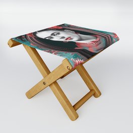 ICONIC Famous Ladies Collection oi11-02 Contemporary Eclectic Modern Victorian Digital Artwork Folding Stool