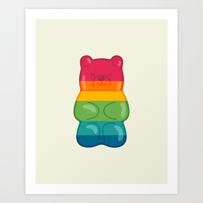 Rainbow Gummy Bear Art Print