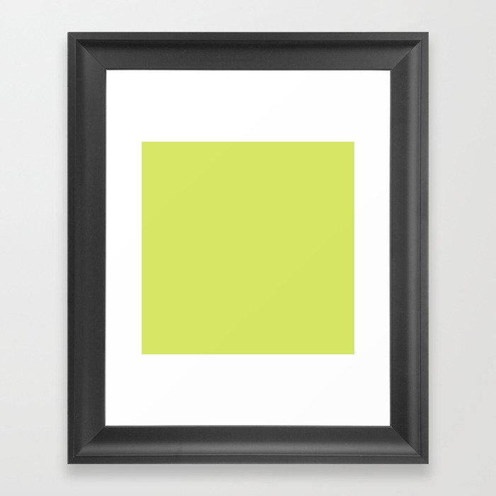 YELLOW GREEN SOLID COLOR Framed Art Print