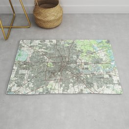 Houston Texas Map (1992) Area & Throw Rug